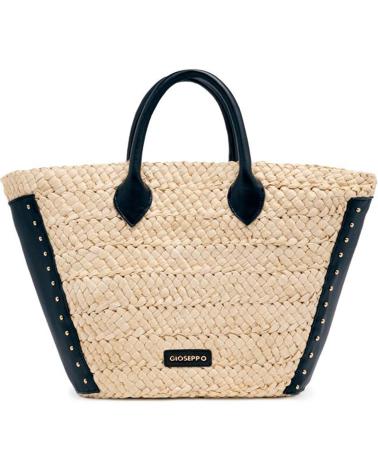 GIOSEPPO OSSIPEE 75501-P NERO - CESTA IN RAFIA NATURALE CON MANICI E FODERA INTERNA BLACK
