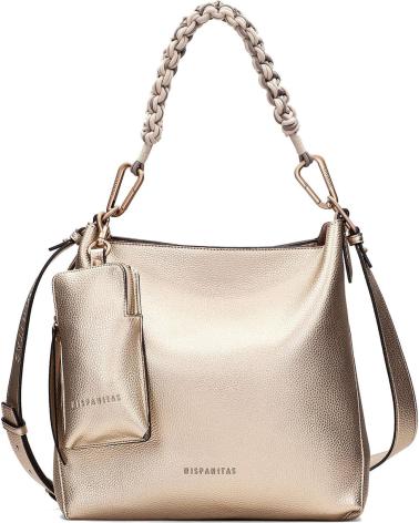 HISPANITAS BOLSA DE OMBRO BV253843 CAVA METALIZADO E CINZA GREY