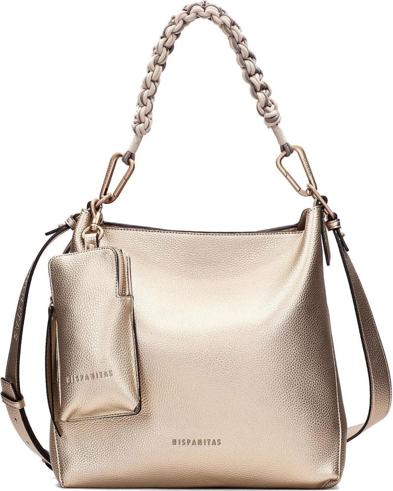 HISPANITAS BOLSA DE OMBRO BV253843 CAVA METALIZADO E CINZA GREY
