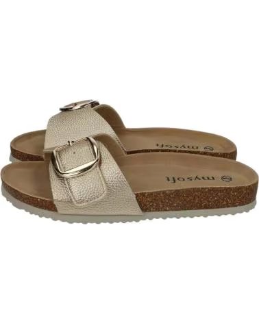 MYSOFT SANDALIAS 25M077-PLATINO EN DORADO PARA MUJER