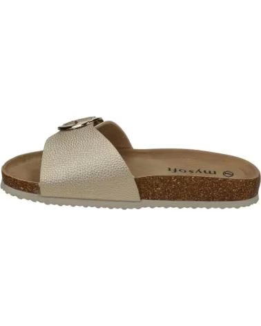 MYSOFT SANDALIAS 25M077-PLATINO EN DORADO PARA MUJER