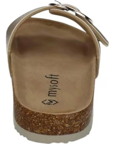 MYSOFT SANDALIAS 25M077-PLATINO EN DORADO PARA MUJER