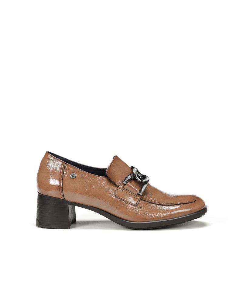 DORKING IKIA D9197 BLOCK HEEL LOAFERS IN MARMOT BEIGE BEIGE
