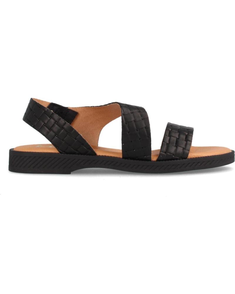 MARILA SANDALIA PLANA PARA MUJER EN PIEL ASH NEGRO