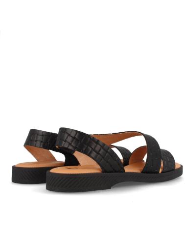 MARILA SANDALIA PLANA PARA MUJER EN PIEL ASH NEGRO