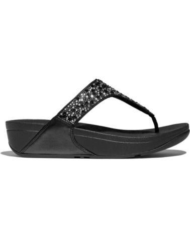 FITFLOP LULU CRYSTAL-MIX TOE POST NEGRA BEIG