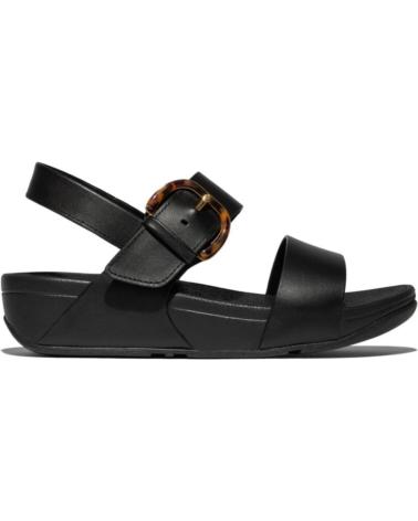 FITFLOP SANDALIA CASUAL DE PIEL CON CUNA DE GOMA NEGRO