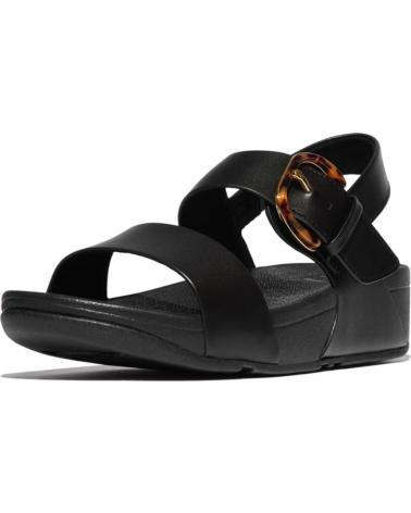 FITFLOP SANDALIA CASUAL DE PIEL CON CUNA DE GOMA NEGRO