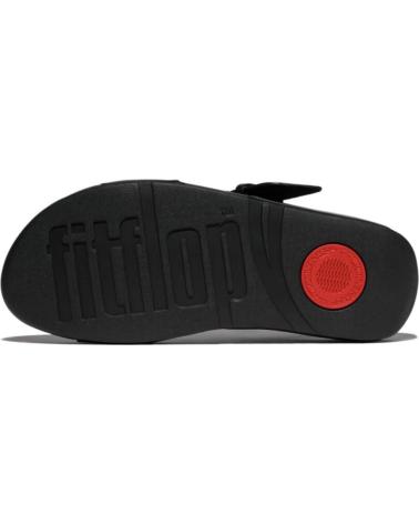 FITFLOP SANDALIA CASUAL DE PIEL CON CUNA DE GOMA NEGRO