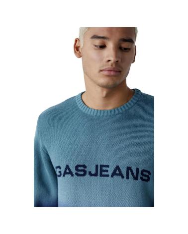 MAGLIONE GIROCOLLO GAS JEANS A4103 BLU SFUMATO AZUL