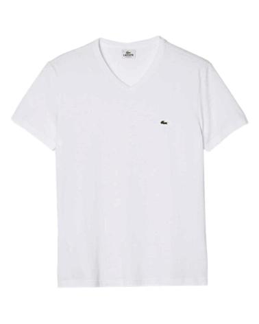 LACOSTE V-NECK T-SHIRT TH2036 WHITE BLANCO