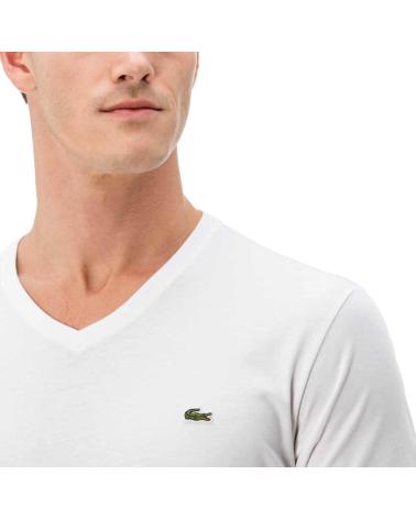 LACOSTE V-NECK T-SHIRT TH2036 WHITE BLANCO