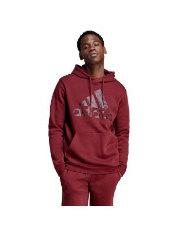 FELPA CON CAPPUCCIO ADIDAS ESSENTIALS IP8342 ROSSA ROJO