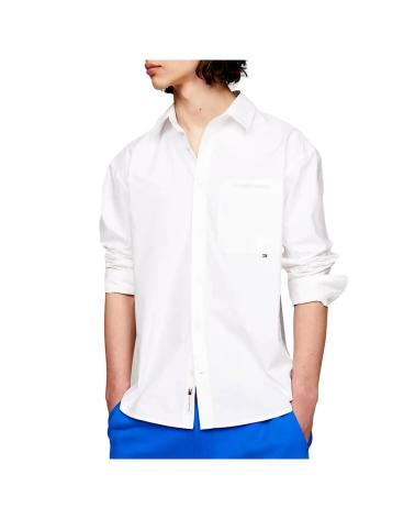 CAMISA BLANCA TOMMY JEANS CLASSICS AMPLIA CON LOGO BORDADO DM0DM18959 BLANCO