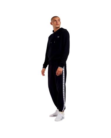 FRED PERRY TIPPED HOODED SWEATSHIRT BLACK M2643 NEGRO