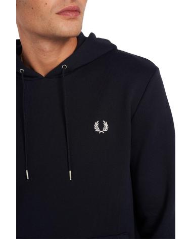 FRED PERRY TIPPED HOODED SWEATSHIRT BLACK M2643 NEGRO