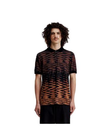 POLO FRED PERRY M7732 PRETO COM GRÁFICO NEGRO