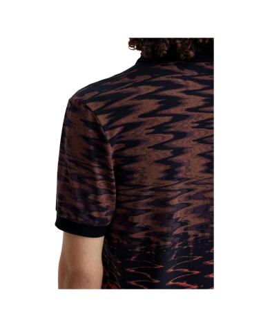 FRED PERRY M7732 BLACK POLO WITH GRAPHIC NEGRO