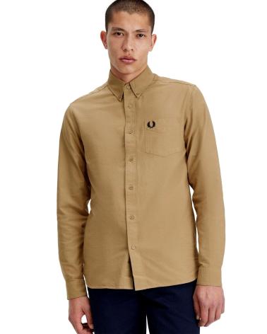 FRED PERRY OXFORD SHIRT M5516 BROWN MARRóN