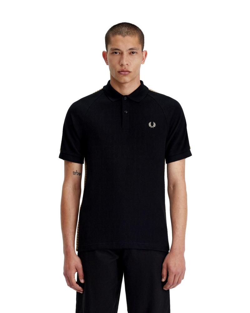 Início-FRED-PERRY-POLO-CON-CINTA-DEPORTIVA-HOMBRE-M7728-NEGRO