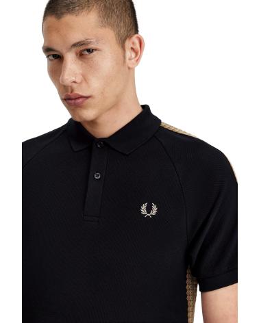 Início-FRED-PERRY-POLO-CON-CINTA-DEPORTIVA-HOMBRE-M7728-NEGRO