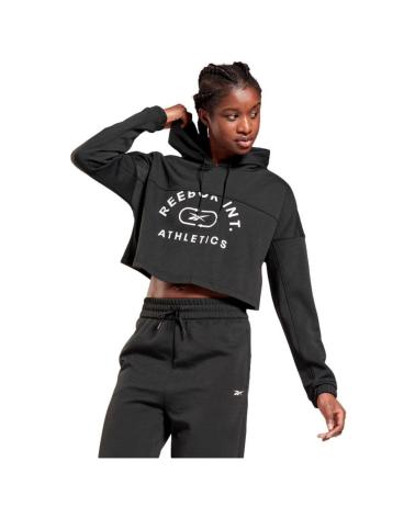 CAMISOLA CROPPED COM CAPUZ REEBOK GS1917 PRETA NEGRO