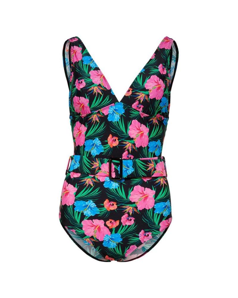 COSTUME DA BAGNO STAMPATO ONLY 15251012 NERO NEGRO
