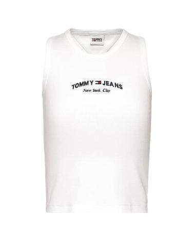 CAMISETA SEM MANGAS TOMMY JEANS DW0DW13822 BRANCA BLANCO