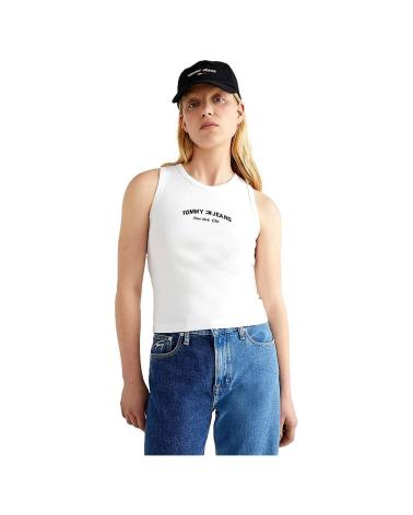 CAMISETA SEM MANGAS TOMMY JEANS DW0DW13822 BRANCA BLANCO
