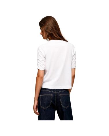 CAMISETA PEPE JEANS PL505291 BLANCA CON CUELLO EMBELLISHED BLANCO