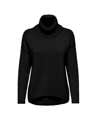 MAGLIONE COLLO ALTO ONLY LEVA 15278071 NERO NEGRO