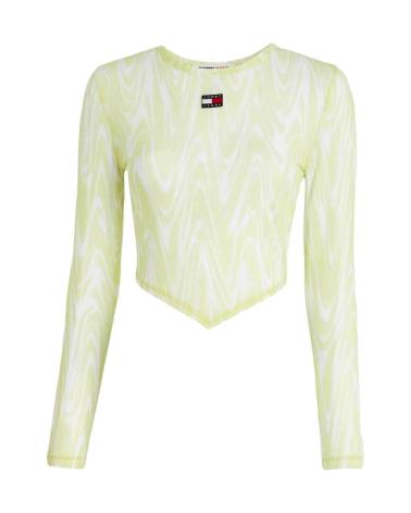 Início-TOMMY-JEANS-CAMISETA-DE-MALLA-PSICODELICO-MUJER-DW0DW15302-VERDE