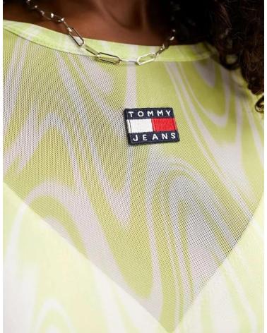 Início-TOMMY-JEANS-CAMISETA-DE-MALLA-PSICODELICO-MUJER-DW0DW15302-VERDE