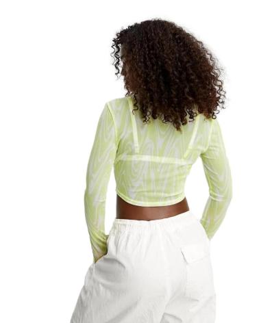 Início-TOMMY-JEANS-CAMISETA-DE-MALLA-PSICODELICO-MUJER-DW0DW15302-VERDE