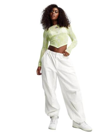 Início-TOMMY-JEANS-CAMISETA-DE-MALLA-PSICODELICO-MUJER-DW0DW15302-VERDE