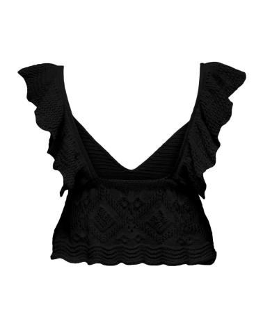 ONLY KIRSTIE RUFFLE TOP BLACK 15291464 NEGRO