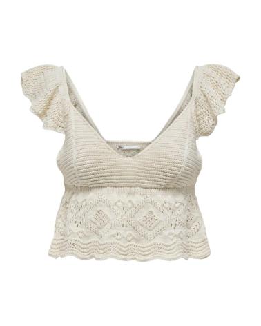 TOP DE BABADOS KIRSTIE BEGE ONLY 15291464 BEIGE