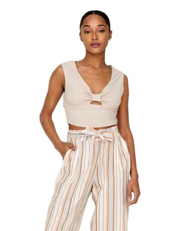TOP CROPPED SENZA MANICHE ONLY JANY BEIGE MODELLO 15294427 BEIGE