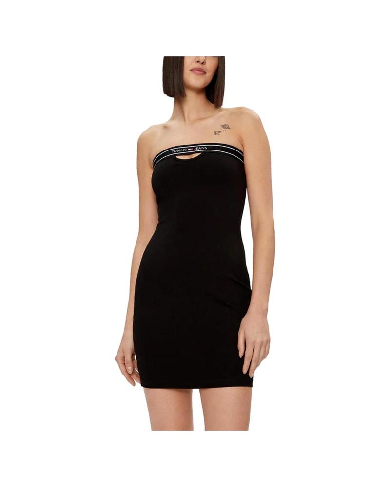 VESTIDO MINI TOMMY JEANS DW0DW17416 PRETO NEGRO