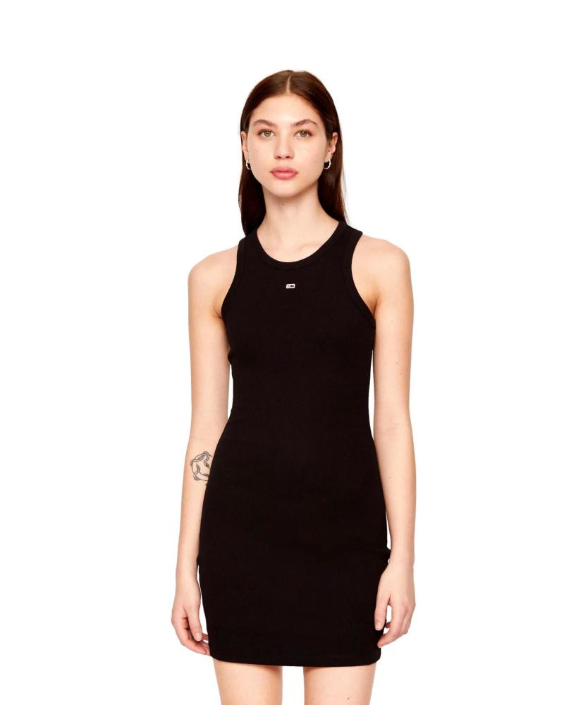 TOMMY JEANS ESSENTIAL BODYCON DRESS DW0DW17406 BLACK NEGRO
