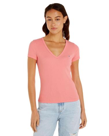 Início-TOMMY-JEANS-CAMISETA-AJUSTADA-ESSENTIAL-MUJER-DW0DW17385-ROSA