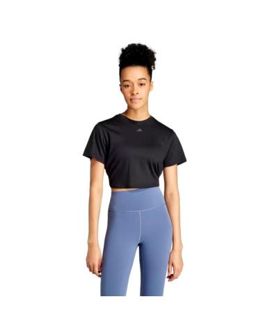 ADIDAS YOGA STUDIO WRAPPED T-SHIRT IS2988 SCHWARZ NEGRO