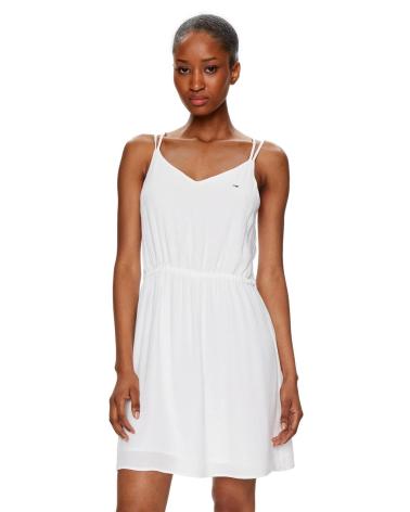 TOMMY JEANS ESSENTIAL STRAPPY KLEID WEISS DW0DW17936 BLANCO