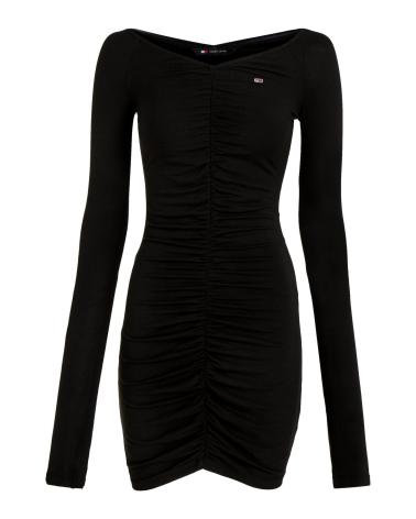 Startseite-TOMMY-JEANS-VESTIDO-MUJER-SHOULDER-GATHER-DW0DW17939-NEGRO