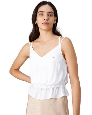 TOMMY JEANS TOP ESSENTIAL STRAPPY DW0DW17802 WEISS BLANCO