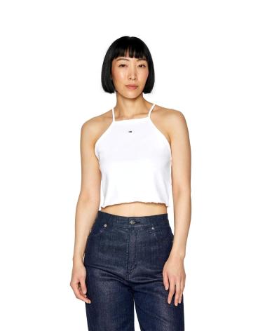 TOMMY JEANS TOP SLIM BABYLOCK DW0DW17885 WEISS BLANCO