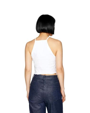 TOMMY JEANS SLIM BABYLOCK TOP DW0DW17885 WHITE BLANCO