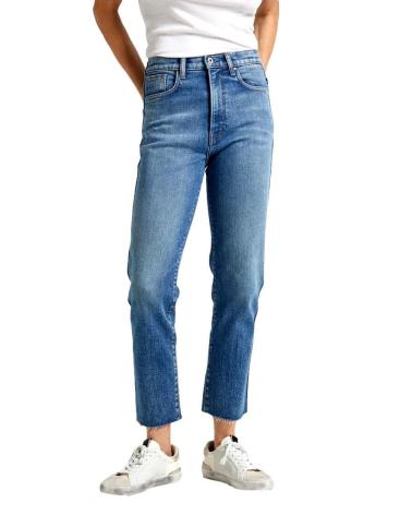 JEANS SLIM CROP VITA ALTA BLU PEPE JEANS PL204690RI1 AZUL