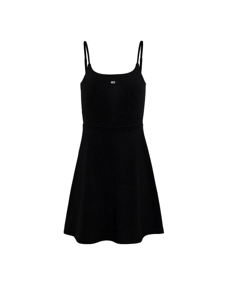 Início-TOMMY-JEANS-VESTIDO-MUJER-ESSENTIAL-STRAP-FLARE-DW0DW17988-NEGRO