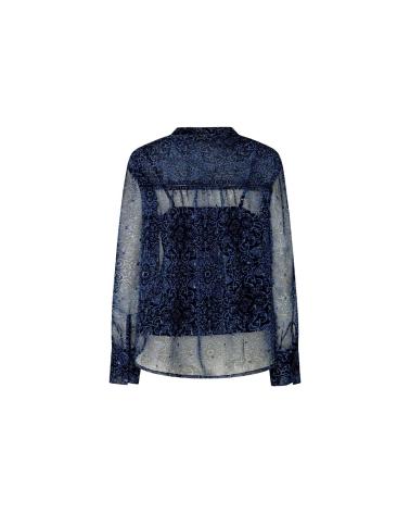 BLOUSE PEPE JEANS CLEMENTINE PL304831 MOUSSELINE IMPRIMÉ FLORAL BLEU MARINE AZUL